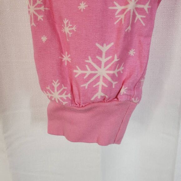 Old Navy Snowflake Elastic Waistband 100% Cotton Jogger Pajama Pants Pink Medium - Picture 11 of 13